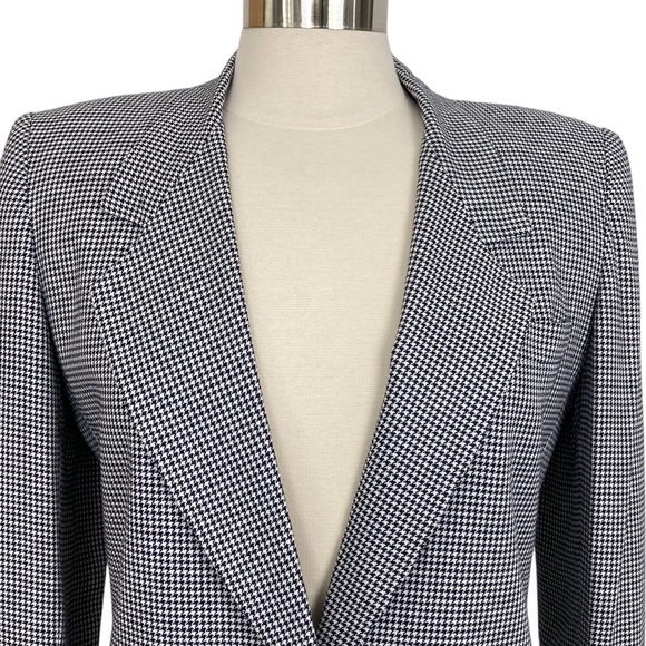 Vintage Worthington Navy Houndstooth Boyfriend Blazer - Picture 2 of 12